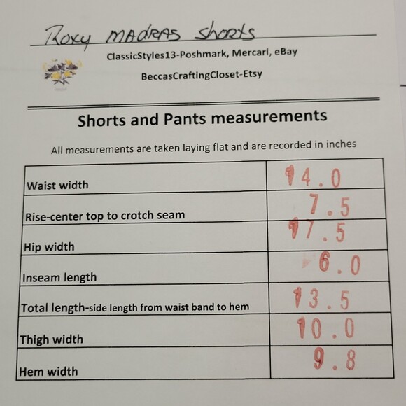 Roxy Y2K juniors cotton madras shorts white aqua size 3 - Picture 9 of 9